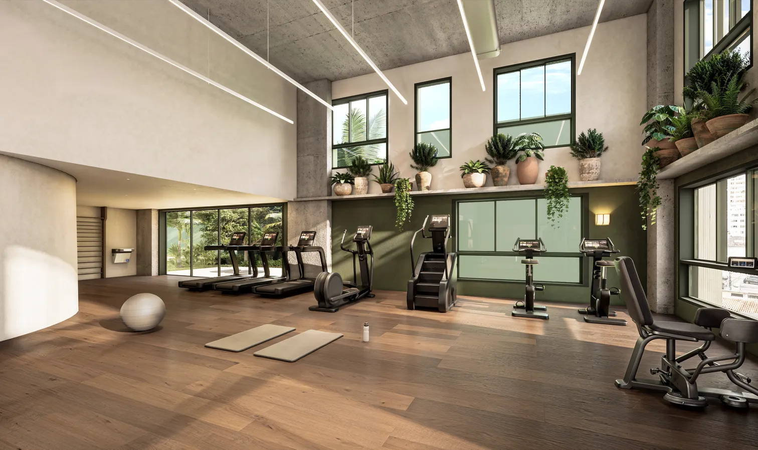 Academia vista alternativa do empreendimento Samanea