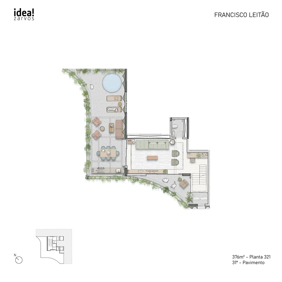 Planta Residencial 376 m² 376m² - Planta 321 · 31º Pavimento