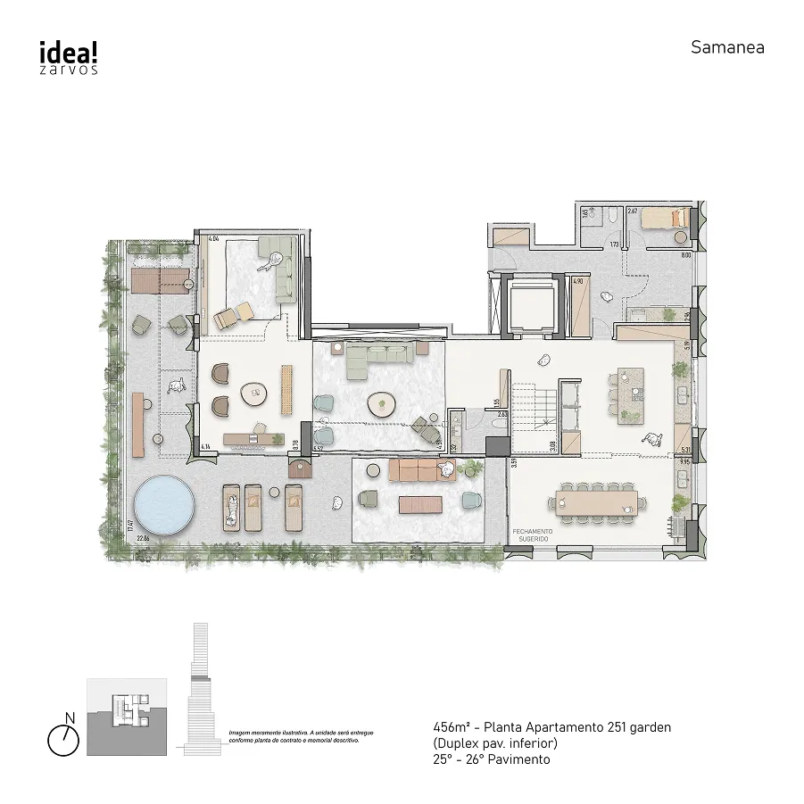 Planta Residencial 456 m² 456m² - Duplex Inferior Planta 251 · 25º - 26º Pavimento