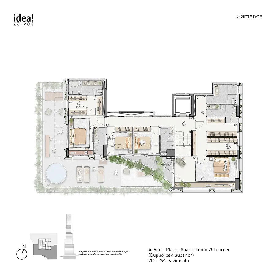 Planta Residencial 456 m² 456m² - Duplex Superior Planta 251 · 25º - 26º Pavimento