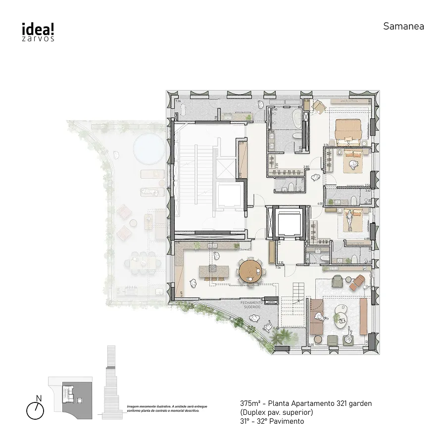 Planta Residencial 375 m² 375m² - Duplex Superior Planta 321 · 30º - 31º Pavimento
