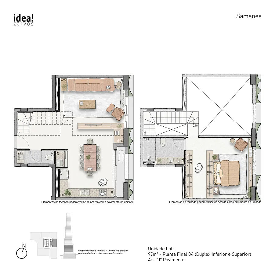 Planta Loft 97 m² 97m² - Loft Final 04 · 4º - 11º Pavimento