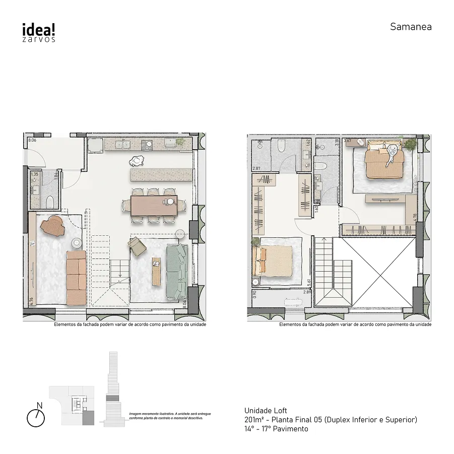 Planta Loft 201 m² 201m² - Loft Final 04 · 14º - 17º Pavimento